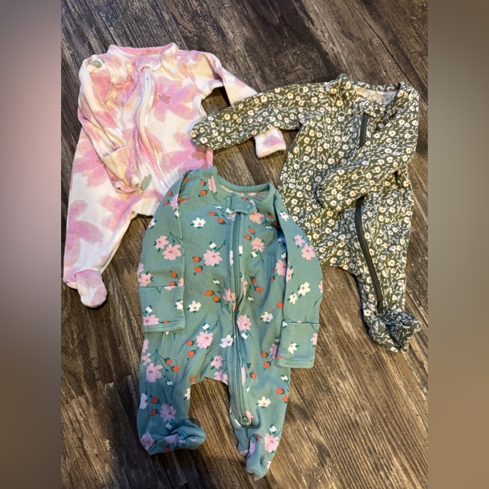 Carter's Green Floral PJs